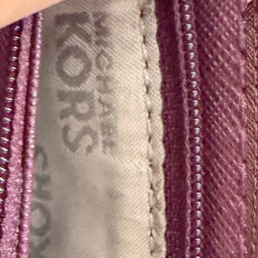 Michael Kors Hamilton Large Zip-Around Wallet in a wine/burgundy color - Picture 6 of 8